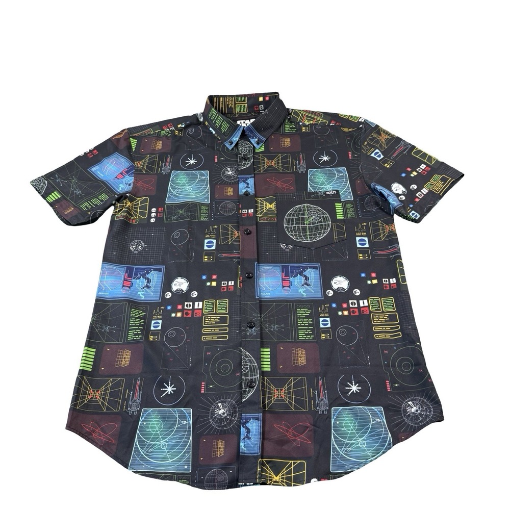 RSVLTS Star Wars Battle of Yavin Men's Large Button Down Shirt Kunaflex Black